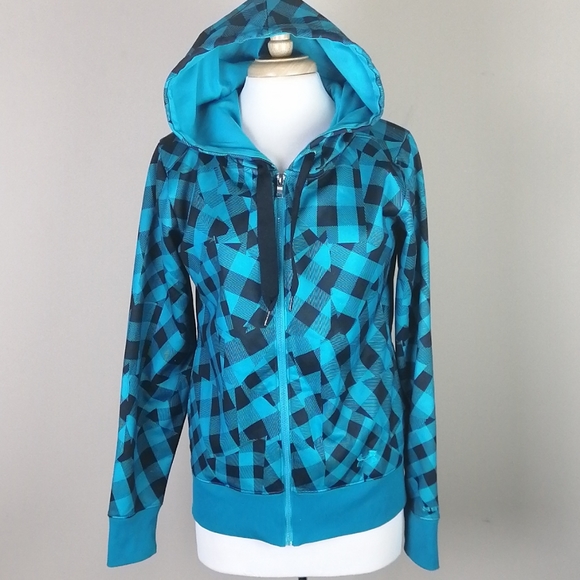 Under Armour Blue Plaid Zip Up Jacket 